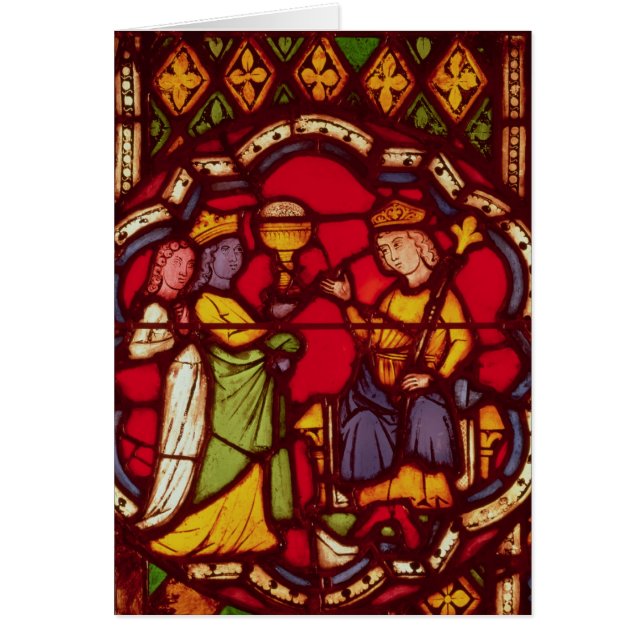 Cartão Rei Solomon e rainha de Sheba, c.1270 (Frente)