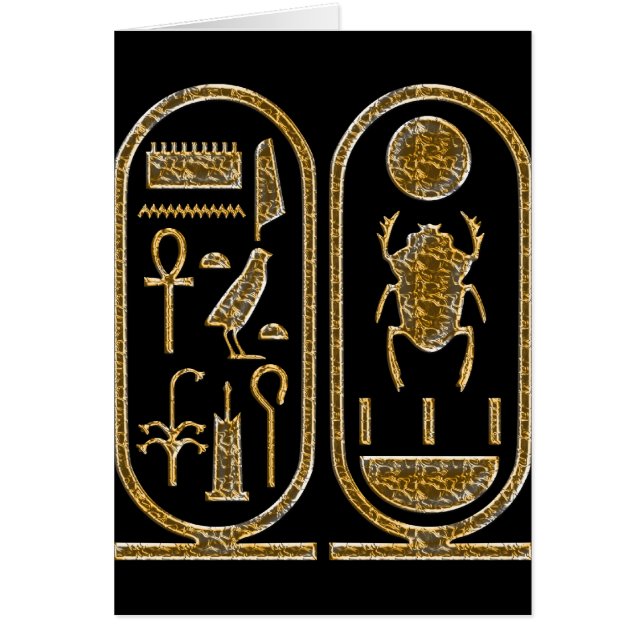Cartão Rei Tut Hieroglyphics (Frente)