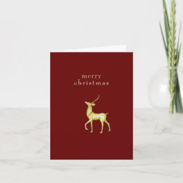 Cartão Reinador Dourado de Natal Minimalista