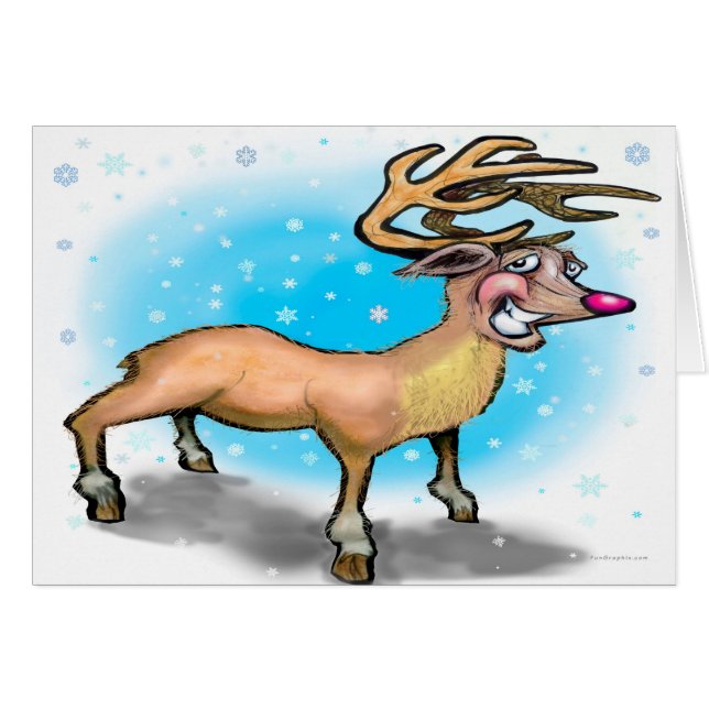 Cartão Reindeer (Frente Horizontal)