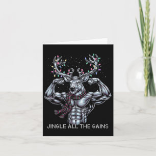 Cartão Reindeer De Natal Gym Workout Jingle Todo Ganho