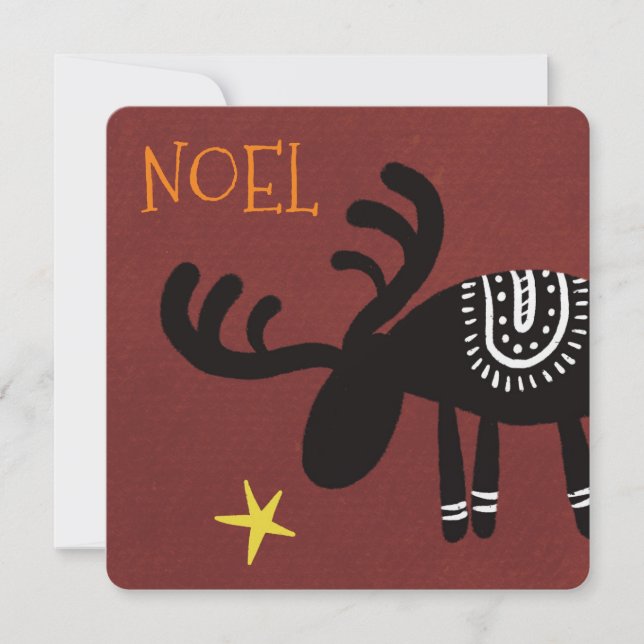 Cartão Reindeer found the star: Christmas card, flat (Frente)