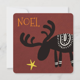 Cartão Reindeer found the star: Christmas card, flat