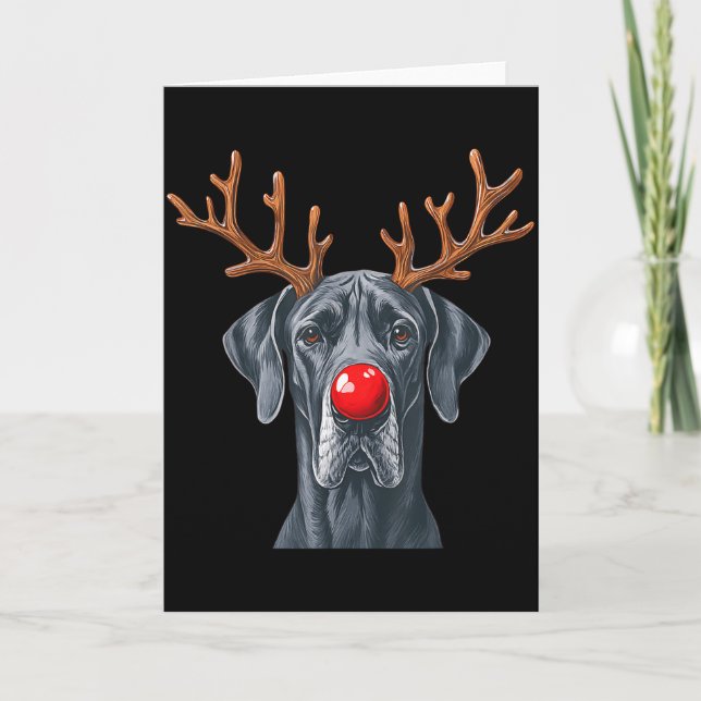Cartão Reindeer Great Dane Christmas Great Dane Dog Mom D (Frente)