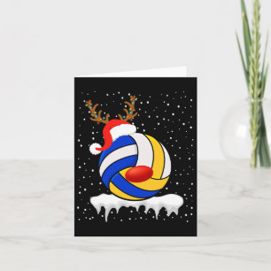 Cartão Reindeer Santa Hat de Voleibol Natal Xmas Light