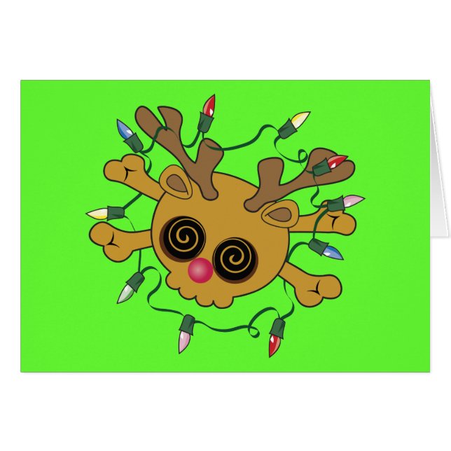 Cartão Reindeer Skull (Frente Horizontal)