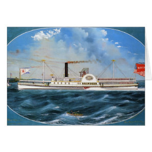 Cartão Reindeer Steamboat 1850
