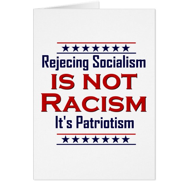 Cartão Rejeitando o socialismo, (Frente)