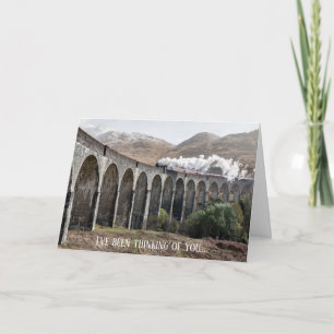 Cartão Relação de sobrevoo do trem de volta no caminho qu