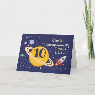 Cartão Relação Personalizada 10º Planetas de Aniversário,