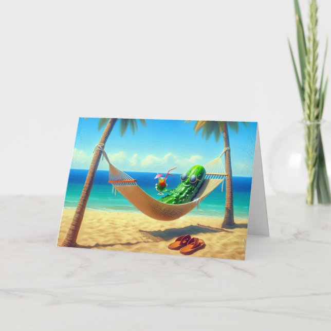 Cartão Relaxamento De Picles No Aniversário De Hammock (Frente)