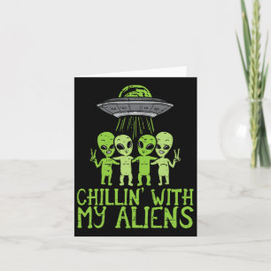 Cartão Relaxando Com Meu Grupo De Alienígenas Meninos Beb