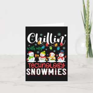 Cartão Relaxando Com Meus Snowmies De Tecnologia Luz Nata