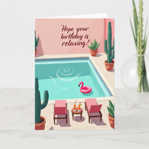 Cartão Relaxante à Beira da Piscina