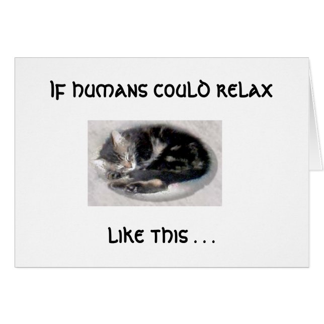 Cartão Relaxe como um gato (Frente horizontal)