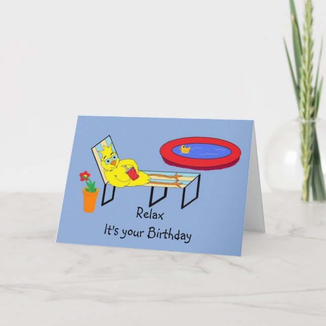 Cartão Relaxe, é seu aniversário (Frente)