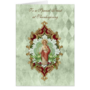 Cartão Religião ao Padre Católico Jesus