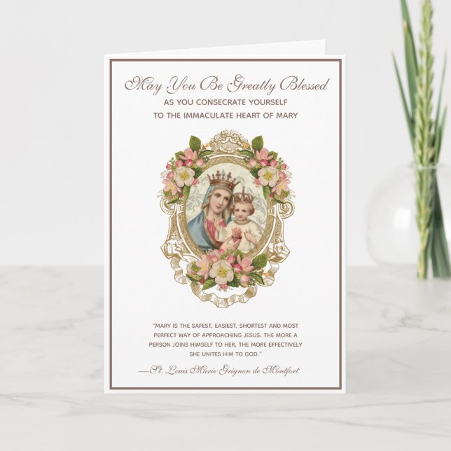 Cartão Religião Católica à Virgem Maria (Frente)