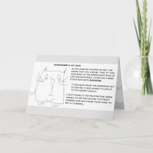 Cartão Religião e Gato de Schrodinger (Frente)