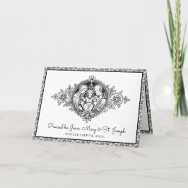 Cartão Religiosa Santa Família Jesus Mary Joseph Line Art