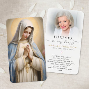 Cartão Religioso Católico Oração Virgem Maria Cruz