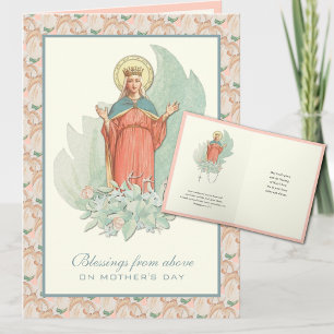 Cartão Religioso de Oração Católica Virgem Maria J