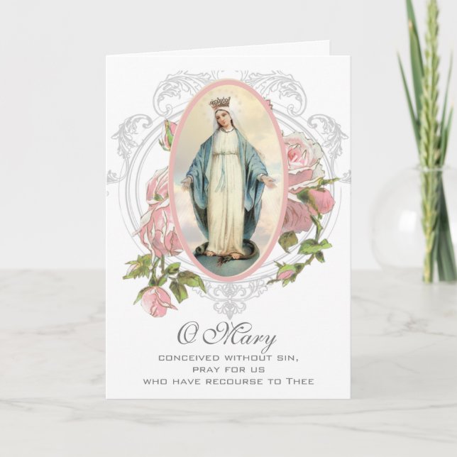 Cartão Religioso | Dia das Mães | Virgem Maria (Frente)