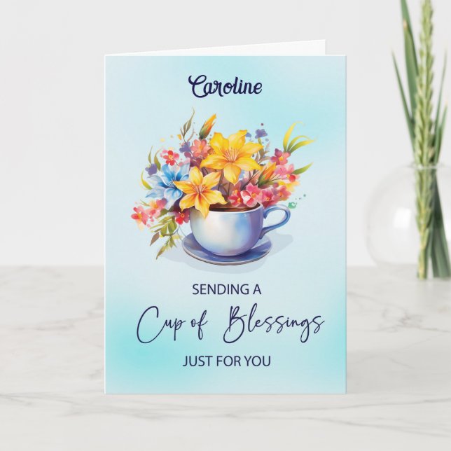 Cartão Religioso Encoraja Pais que Cuidam do Nome Persona (Frente)