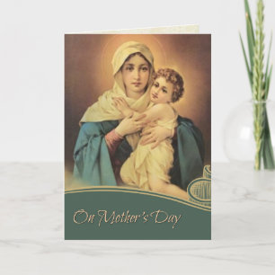 CARTÃO RELIGIOSO VIRGIN DO DIA DE AS MÃES FELIZ