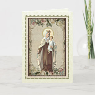 Cartão Religious Blessed Mother Mary Our Lady Mt. Carmel
