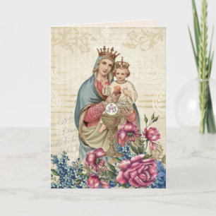 Cartão Religious Mothers Day Virgin Mary Jesus Eucharist