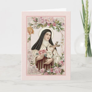 Cartão Religious St. Therese Carmelite Nun Vintage Card