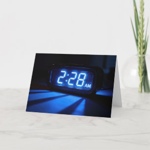 Cartão Relógio de Mesa Neon Azul Pensando em Você
