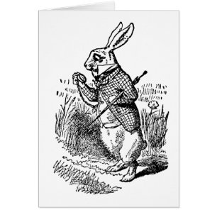 Cartão Relógio do Coelho Branco de Alice no País das Mara