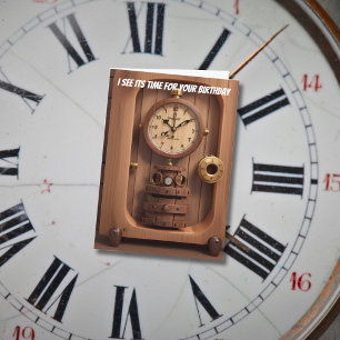 Cartão Relógio, vejo a hora do seu aniversário