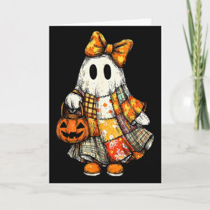 Cartão Remendo de Fantasma do Dia das Bruxas Costureira d