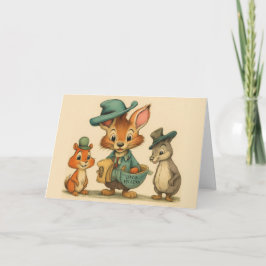 Cartão Remetentes de Animais de Desenho Animado Fofo e Di