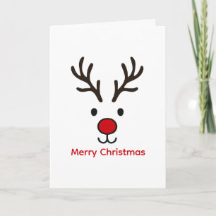 Cartão Rena de Natal Alegre Personalizada Natal