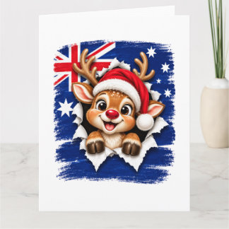 Cartão Rena de Natal Australiana