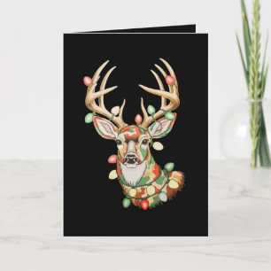 Cartão Rena de Natal Camuflado Cervo Feriado Caça Xmas