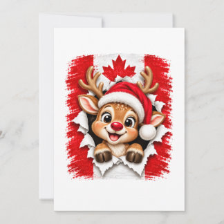 Cartão Rena de Natal Canadense