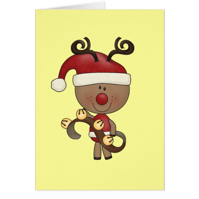 Cartão Rena de Rudy com Bels (Frente)