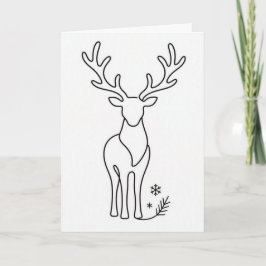 Cartão Rena Minimalista em Arte de Linha • Escandinavo🦌