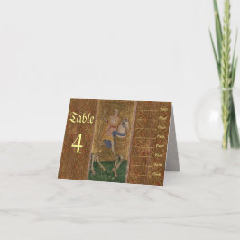 Cartão Renaissance Knight e Lady Wedding Seating Chart