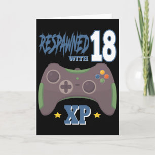 Cartão Renascido Com 18 Xp Video Gamer Aniversário De 18 