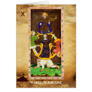 CARTÃO RENASCIMENTO ANTIGO TAROTS 10 /WHEEL DA FORTUNA