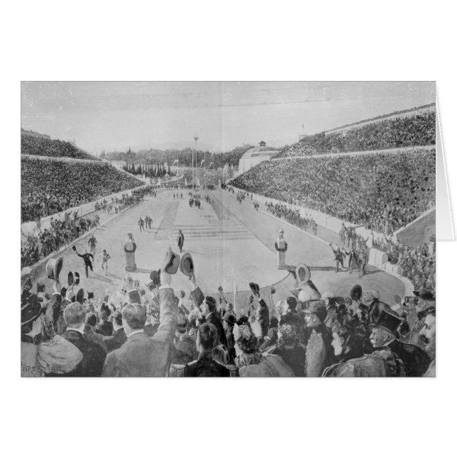 Cartão Renascimento dos Jogos Olímpicos em Atenas (Frente Horizontal)