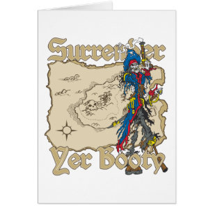 Cartão Renda seu mapa do tesouro pirata