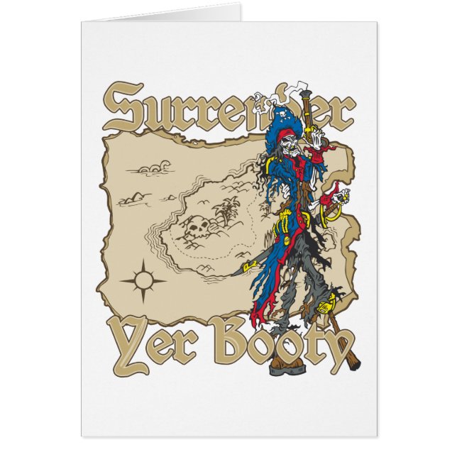 Cartão Renda seu mapa do tesouro pirata (Frente)