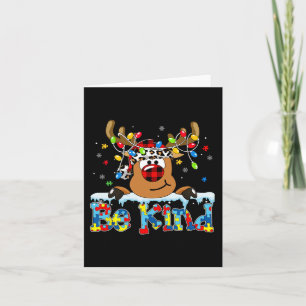 Cartão Renindeer Gentil Xadrez Vermelho Puzzle Conscienti